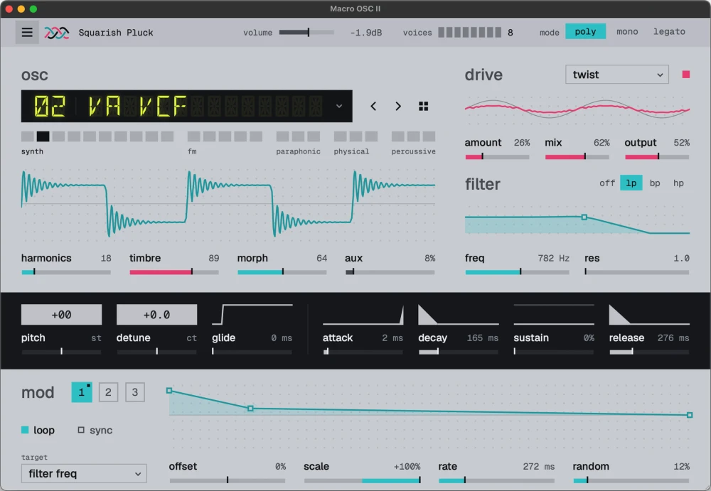 Macro OSC II's interface